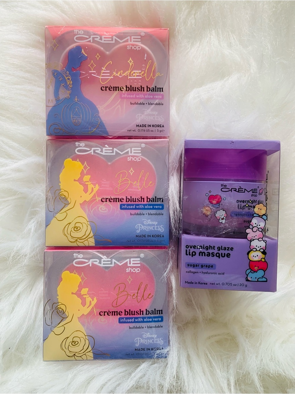 Belle Crème Blush Balm + Overnight Glaze Lip Masque - Purple & Pink